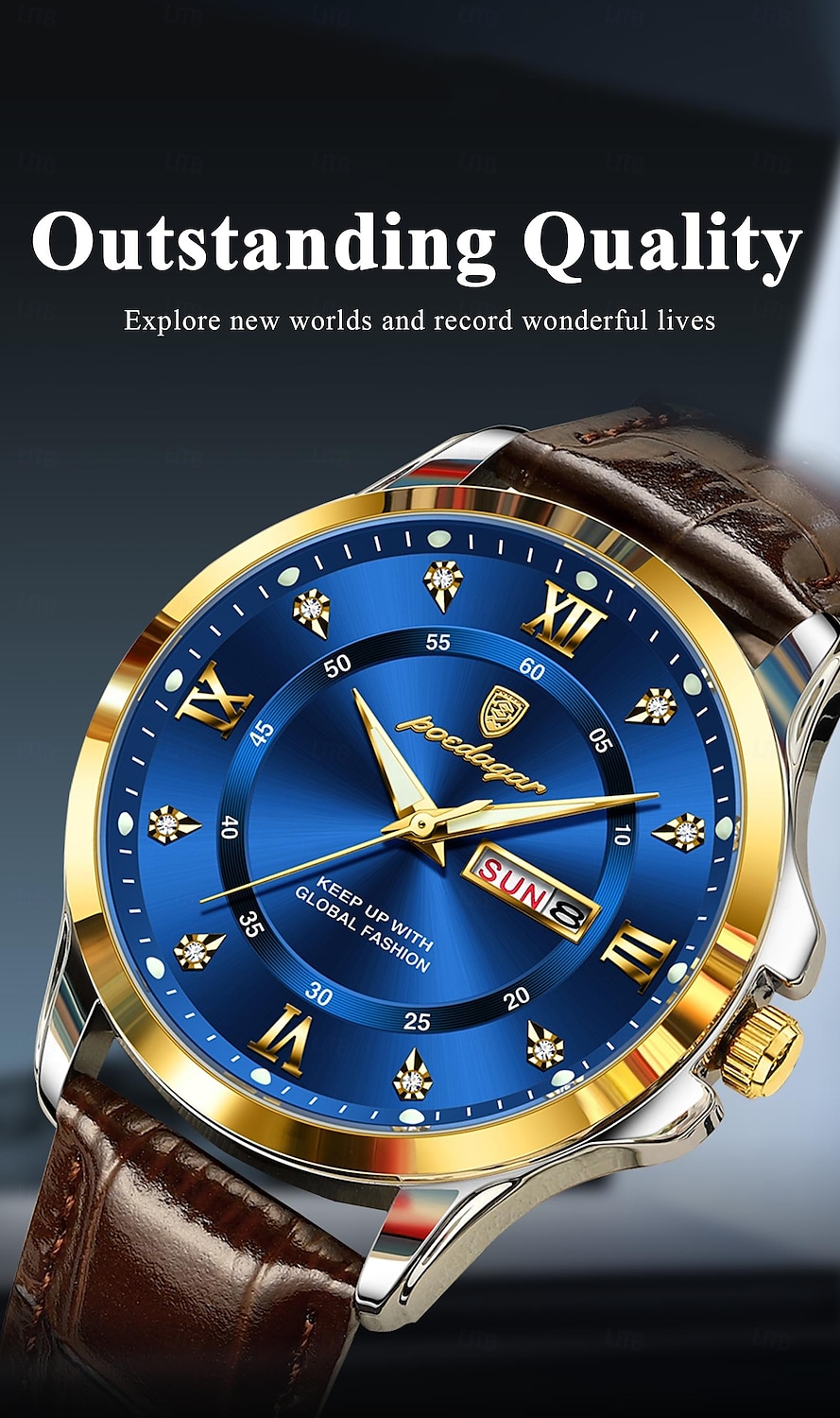 Top Luxury Man Watch Date Week Waterproof Luminous Leather Men Wristwatch Casual Male Clock Sports Men's Quartz Watches 2025 - $37.99 –P1