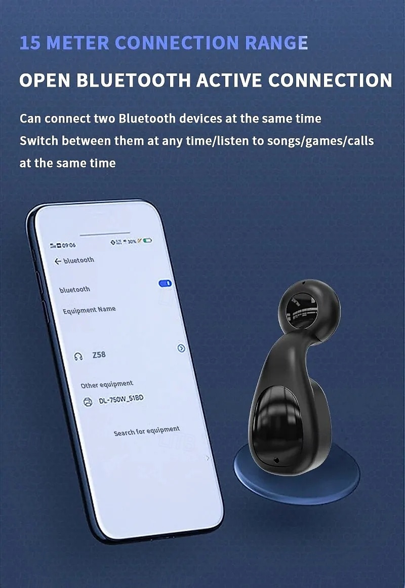 Z58 Ear Hook Bluetooth 5.0 Wireless Headphones – TWS Low Latency Gaming Earbuds with Mic, HiFi Sound, Noise Reduction for Sports & Travel 2025 - $20.99 –P10