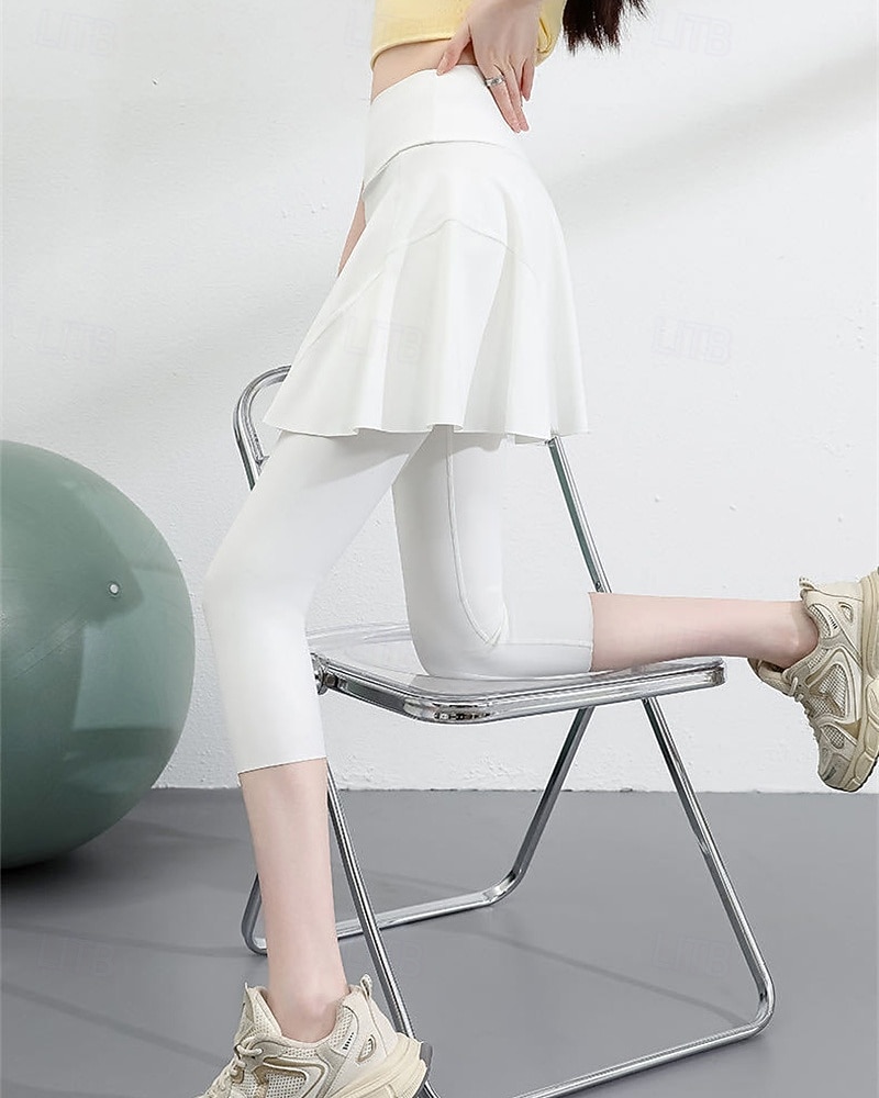 Per donna Tinta unita Gonna casual Gonna da tennis con leggings Tasche Laterali Asciugatura Rapida Tennis Golf Pickleball Pantaloni Nero Bianco Blu Spandex Abbigliamento da tennis del 2026 a $16.49 –P2