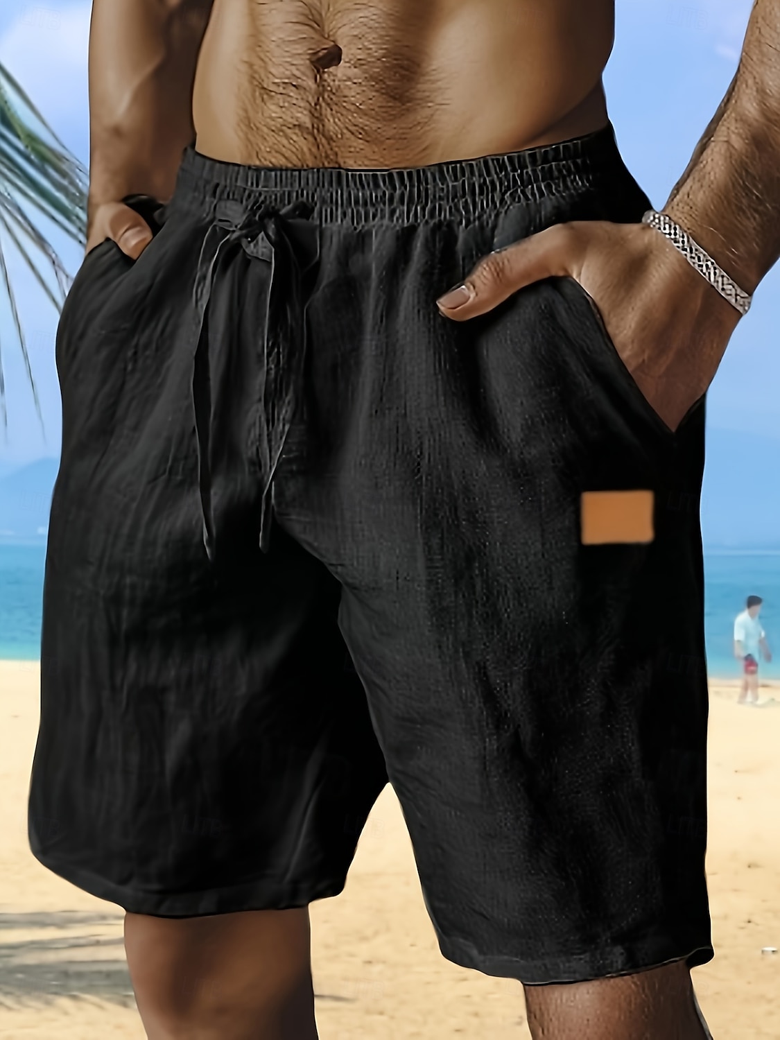 Per uomo Shorts Shorts di Lino Pantaloncini Estivi Shorts da Spiaggia Pantaloncini larghi Coulisse Elastico in vita Gamba Dritta Semplice Comodità Traspirante Lunghezza al ginocchio All'aperto Ferie del 2025 a $17.99 –P2