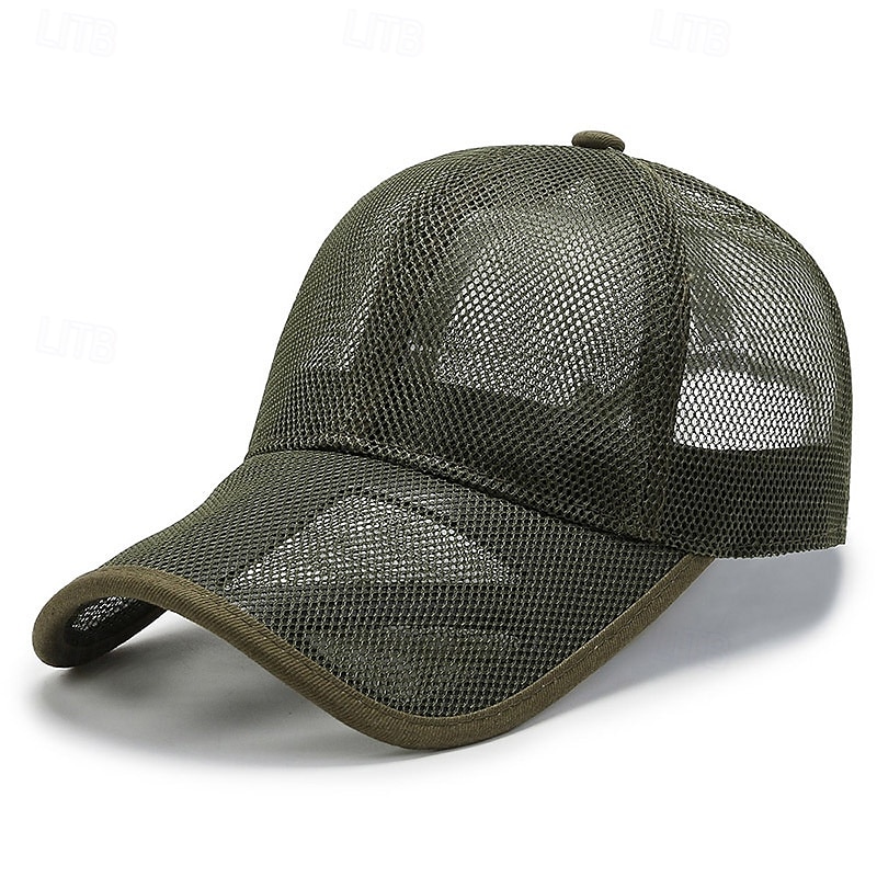 Honkbalpet Tennispet Voor heren Kap Effen Zonbescherming Vochtregelerend Ademend voor Tennis Honkbal Augurkbal Zomer Zwart Leger Groen Donker Marineblauw 2026 - $6.49 –P6