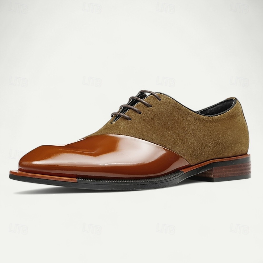 Herren-Schnürschuhe aus hochwertigem braunem Leder mit Brogue-Details – elegante Schuhe für Gala-Dinner, formelle Bälle und Abendveranstaltungen 2025 - $109.99 –P16