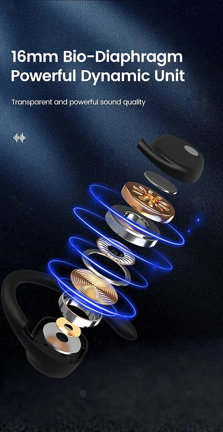 YJ76 TWS Ear Hook Headphones Bluetooth 5.2 – Open-Ear Design, HiFi Stereo, Noise Cancelling Mic, Long Battery Life, Waterproof, for Workout Travel Gaming 2025 - $20.99 –P3