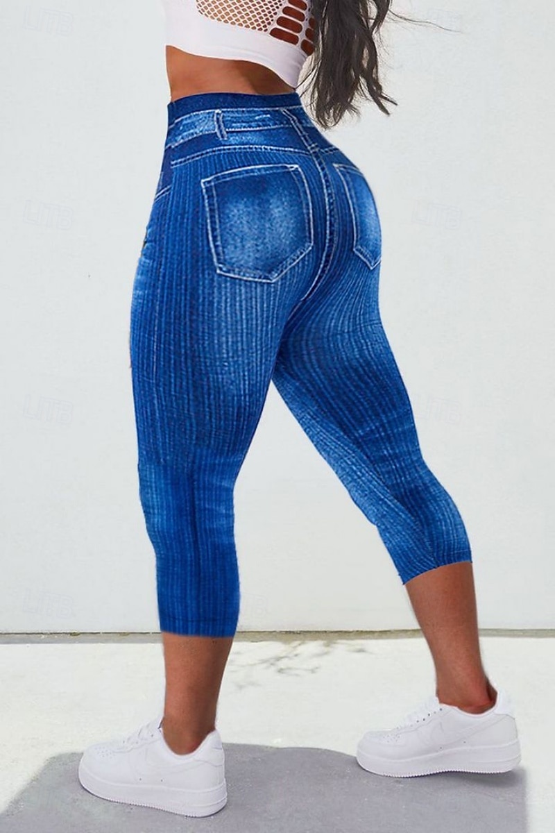 Dámské legíny capri kalhoty 3D tisk chinos městská móda příležitostné do délky lýtek vysoký pas grafický tisk pohodlné měkké komfortní elastické venkovní ulice černé červené modré letní úzké 2025 - $13.99 –P5