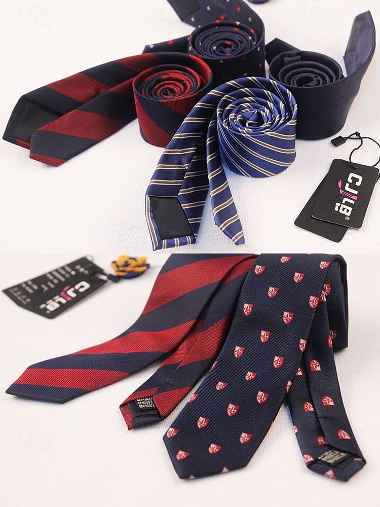 Cravatta classica sottile da uomo in poliestere – larghezza 6 cm, cravatta formale leggera per ufficio, matrimoni o colloqui del 2025 a $11.99 –P6