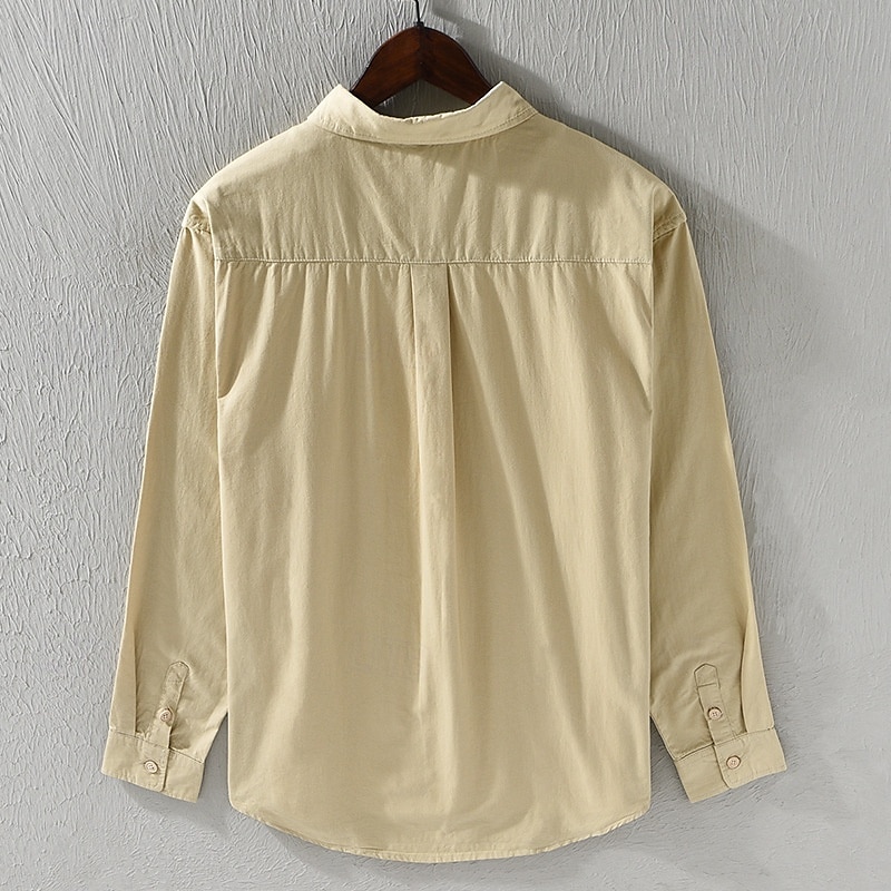 Per uomo Camicia Camicia di lino Camicia casual Camicia con Bottoni Camicia di cotone Semplice Vacanza Camicia hawaiana Nero Bianco Arancione Marrone Manica Lunga Bavero Primavera Autunno del 2025 a $36.99 –P2