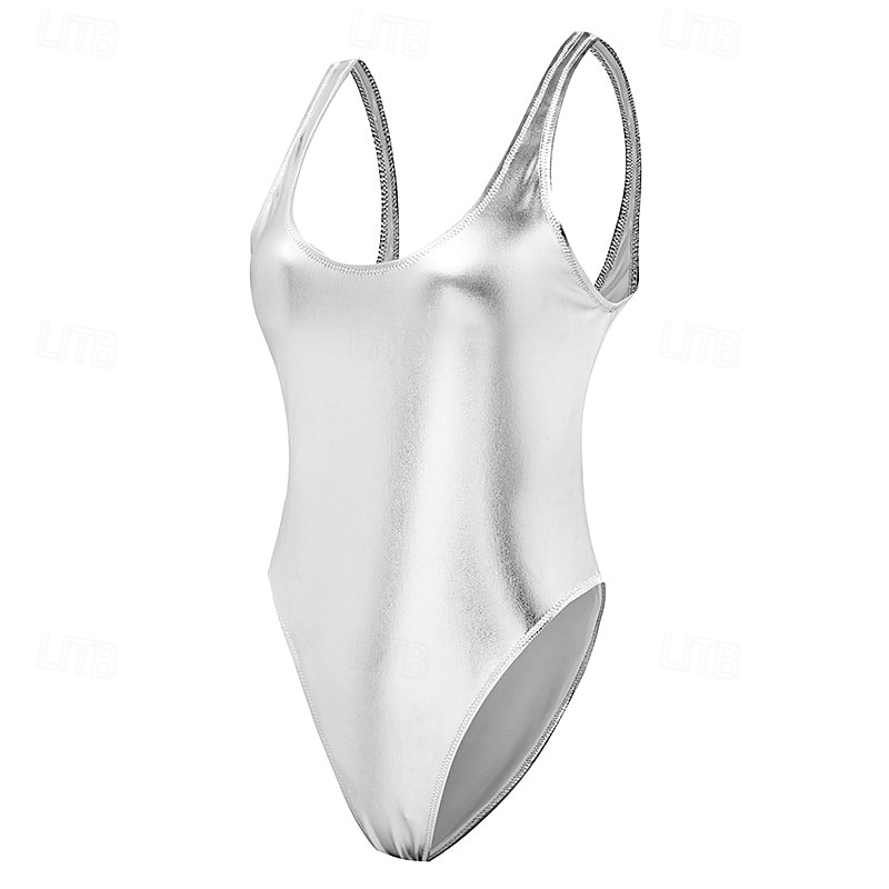 Retró 1980-as évek Félrebeszél Fürdőruha One Piece Body Diszkó Fényes latex patent Fémes Szivárvány Női Mindszentek napja Farsang zenei fesztivál Tengerparti nyaralás Pride Parade Felnőttek 2025 - $27.99 –P8