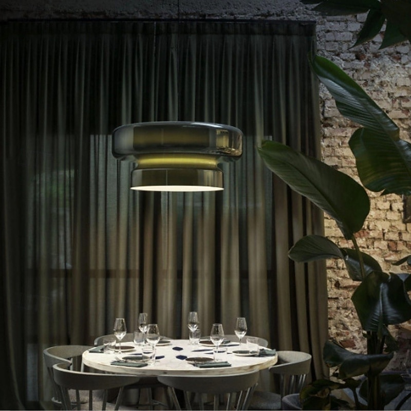 LED hanglamp 36cm glazen kroonluchter enkele kop plafondlamp voor loft bar woonkamer eetkamer warm wit 110-240v 2025 - $249.99 –P1
