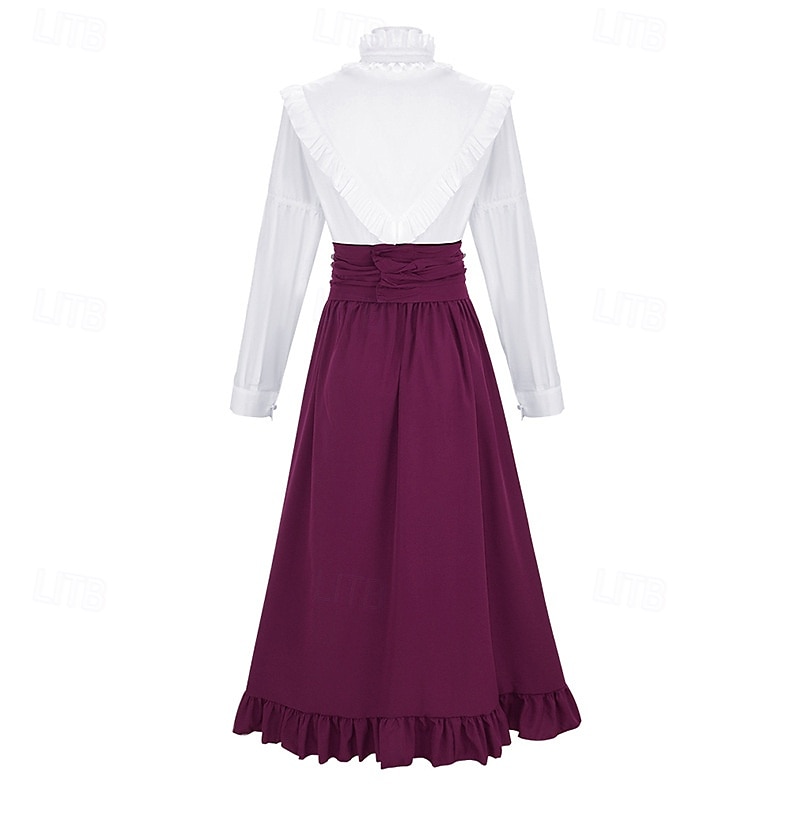 Βικτωριανής Εποχής Renascentist Lung Fustă Bluză / Cămașă Costum Cosplay Normal Guler în picioare Pentru femei Adulți Bluză Fustă 2025 - $70.99 –P5