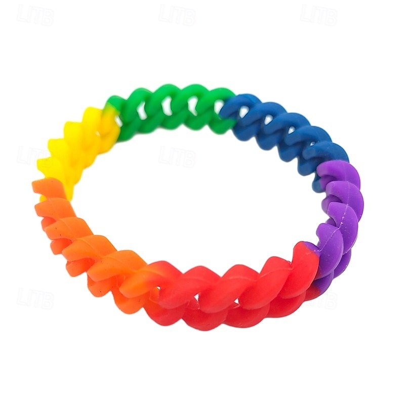 pulseira de arco-íris do mês do orgulho com pulseira em camadas e alargada de 2025 por $4.99 –P5
