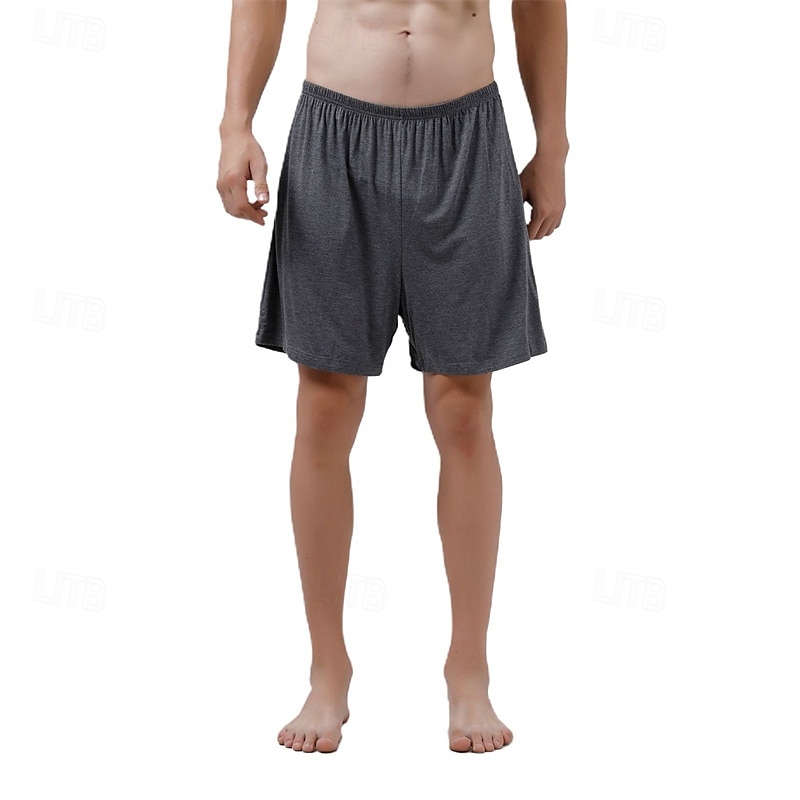 Herr Vardagsklädsel Pyjamasshorts Slät Mode Klassisk Ledigt Hem Dagligen Säng Bomull Komfort Andningsfunktion Mjuk Shorts Elastisk midja Sommar Svart Rodnande Rosa 2025 - $11.99 –P2