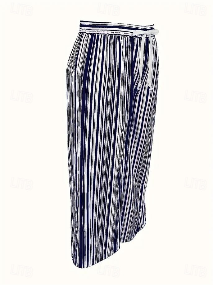 Dame Bred Bukseben kinesisk Strandshorts Ferie Årgang Mote Full lengde Høy Midje Grafisk Geometrisk Snorer Printer Pustende Myk Mikroelastisk Feriereise Avslappet Daglig Rødstrupe-egg Blå Sommer Vår 2025 - $24.99 –P2