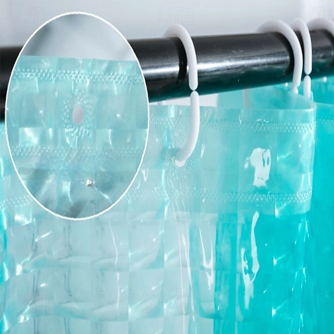 3D PEVA Shower Curtain Liner Waterproof 180x180cm 70"x70" Rustproof Metal Grommet Holes for Bathroom, Heavyweight Fabric, Washable, with Hooks Water Cube Colorful Clear 2025 - $13.99 –P3
