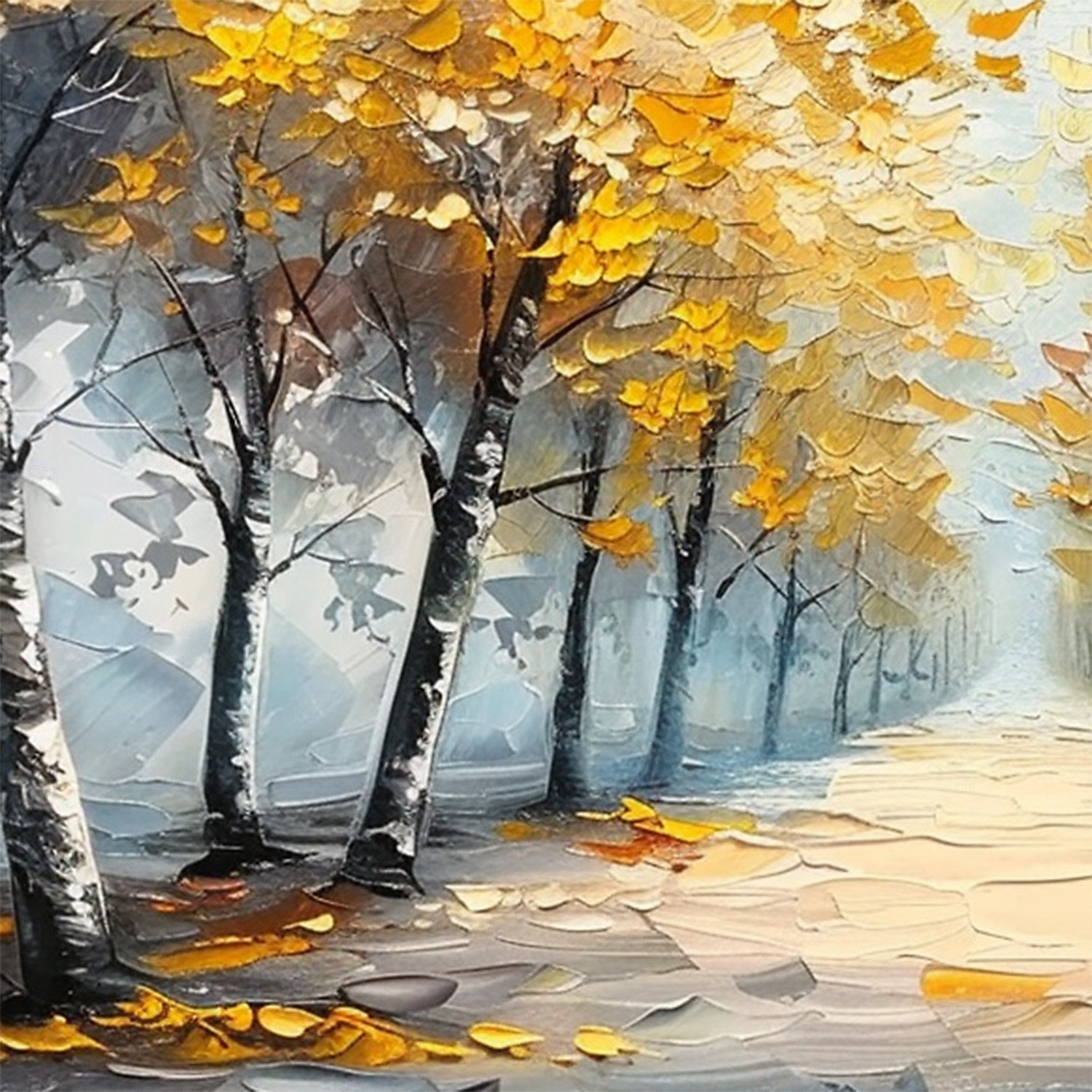 Handmade Original Forest Trail Oil Painting On Canvas Abstract Tree Scenery Wall Art for Home Decor With Stretched Frame Without Inner Frame Painting 2025 - $141.99 –P8