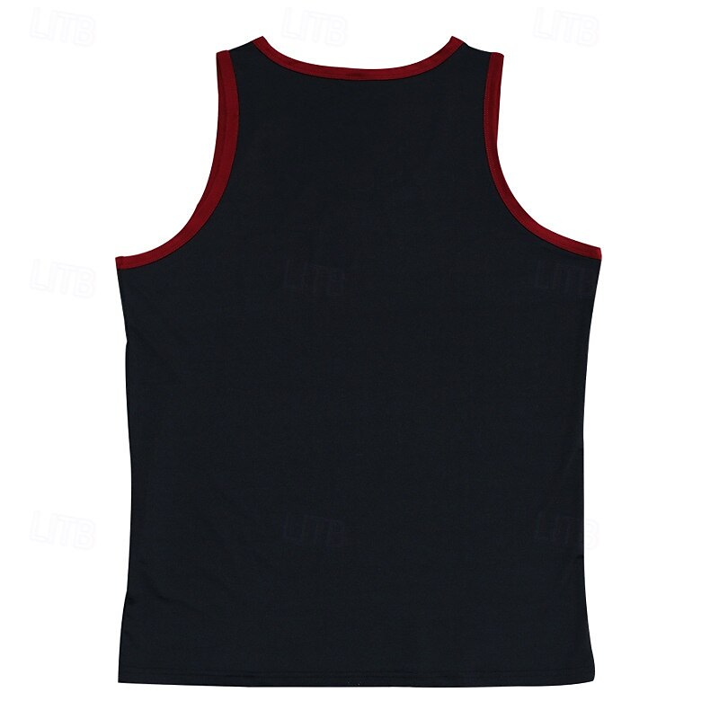 Herr Linne Undertröjor Ärmlös tröja Ärmlös Rund hals Sommar Bokstav Mode Designer Grundläggande Lappverk Semester Gata Utekväll Svart Vit Rubinrött Topp t-shirt för män 2025 - $16.99 –P16