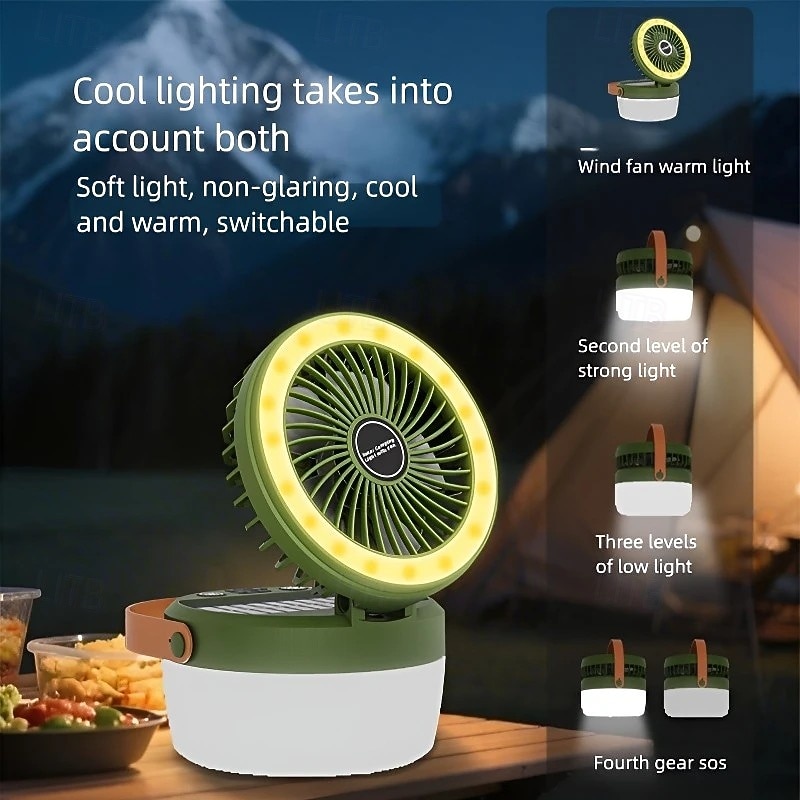 1 Pc Outdoor Solar Camping Light Folding Fan Light Camping Tent Lighting Brightness Wind Speed Adjustable Type-C Powered Portable Lantern 2026 - $26.99 –P4