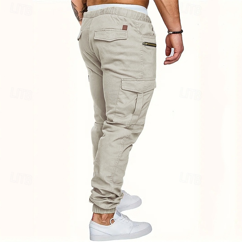 Per uomo Pantaloni Cargo Pantaloni Elastico in vita Coulisse Multi-tasche Semplice Indossabile All'aperto Quotidiano Campeggio & Escursionismo Moda Classico Nero Verde militare del 2026 a $27.99 –P4