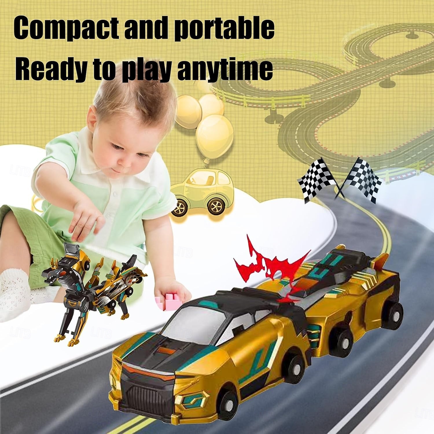 2 In 1 Collision Transforming Dinosaur Car Toy for Kids, Magnetic Automatic Conversion Vehicle, Dino Car Toy Gift for Boys and Girls 2025 - $25.99 –P4