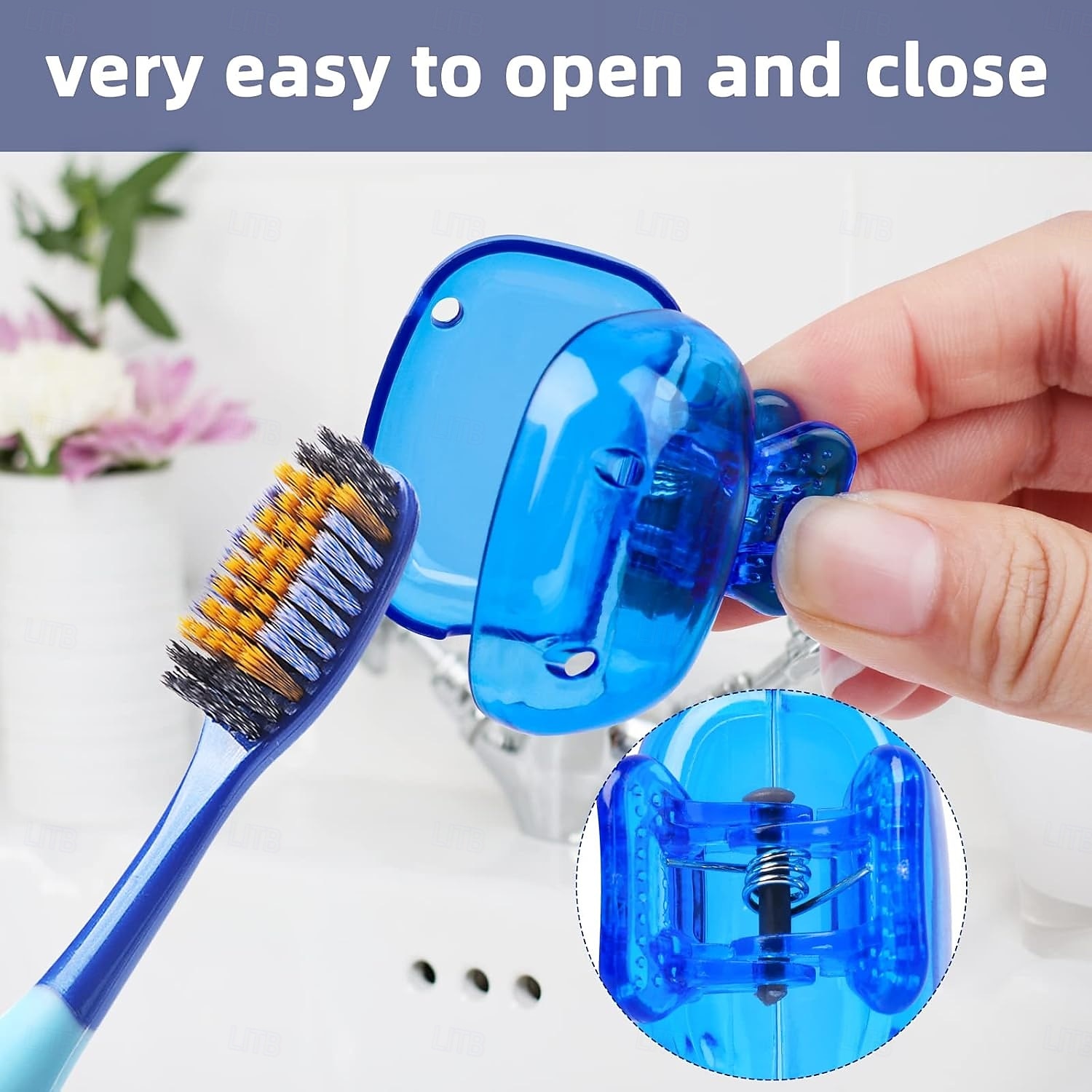 Lot de 10/15/20 housses de tête de brosse à dents de voyage, capuchon de protection de brosse à dents portable, étui de protection en plastique avec clip pour la maison, les voyages, le camping, la de 2025 ? $15.99 –P6