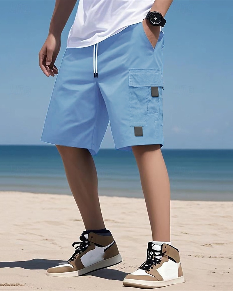 Per uomo Pantaloncini cargo Shorts Pantaloncini Estivi Coulisse Elastico in vita Multi-tasche Semplice Comodità Indossabile Lunghezza al ginocchio All'aperto Sport Quotidiano Moda Casual Nero Blu del 2025 a $20.99 –P1