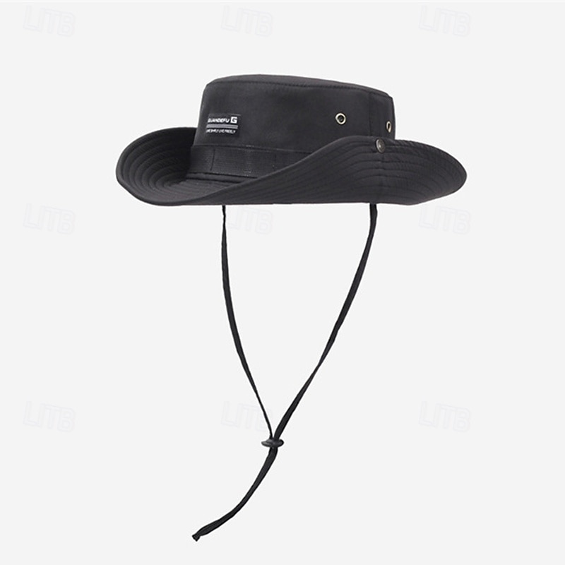 Męskie Kapelusz bucket Kapelusz Czarny Khaki Poliester Ściągana na sznurek Moda Codzienny Ulica Codzienny Równina Filtr przeciwsłoneczny Oddychający 2025 - $6.99 –P7