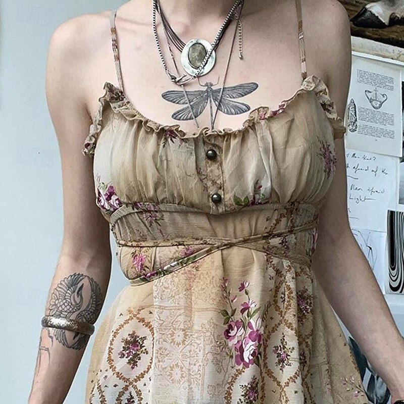 Pentru femei Cămașă Boho Bluză Floare Modern Boho Fără manșon Cu Bretele Topuri obișnuite Zilnic Concediu Ieșire Imprimeu Caisă Vară 2025 - $22.99 –P2