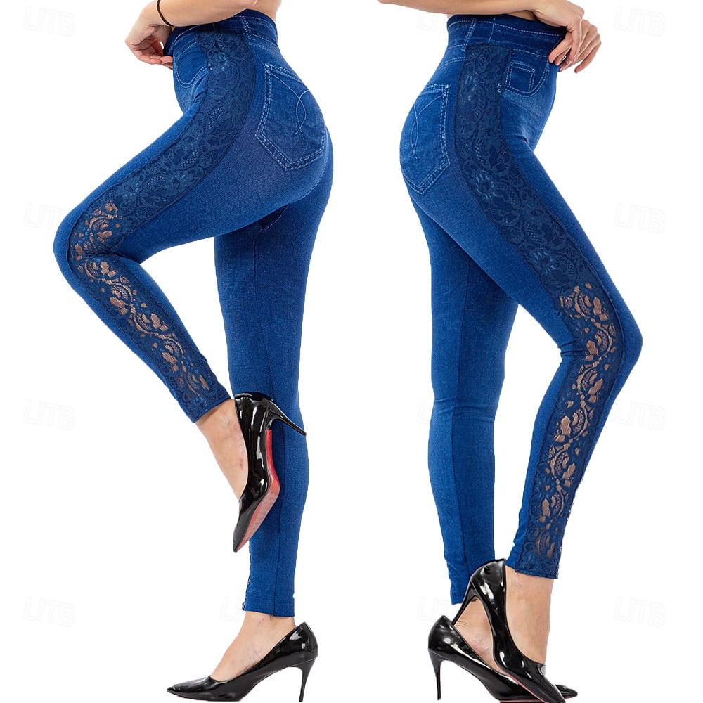 Women's Leggings Trousers 3D Print Chinos Vacation Vintage Streetwear Full Length High Waist Plain Printing Comfy Soft Comfortable Stretchy Outdoor Street Daily Blue Summer Skinny 2025 - $13.99 –P1