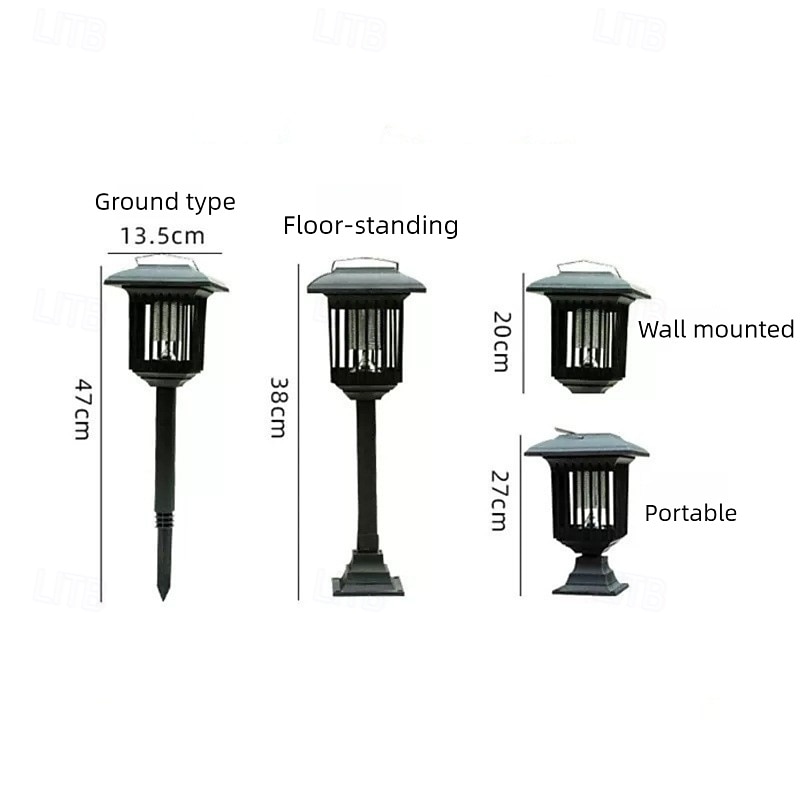 Солнечная ловушка для насекомых, водонепроницаемая наружная ловушка для комаров, уничтожитель и освещение, репеллент, лампа для использования в помещении, на улице, в саду, на террасе, с фиолетовым и 2025 - $9.99 –P10