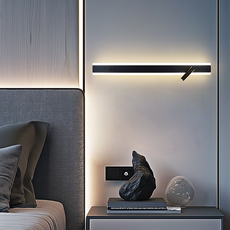 Striscia di lampade da parete a LED con design a luce su e giù, 40/60/80/100/120 cm, moderna lampada da parete a LED per soggiorno, camera da letto, comodino, 10 W, applique da parete per interni in del 2026 a $64.99 –P4