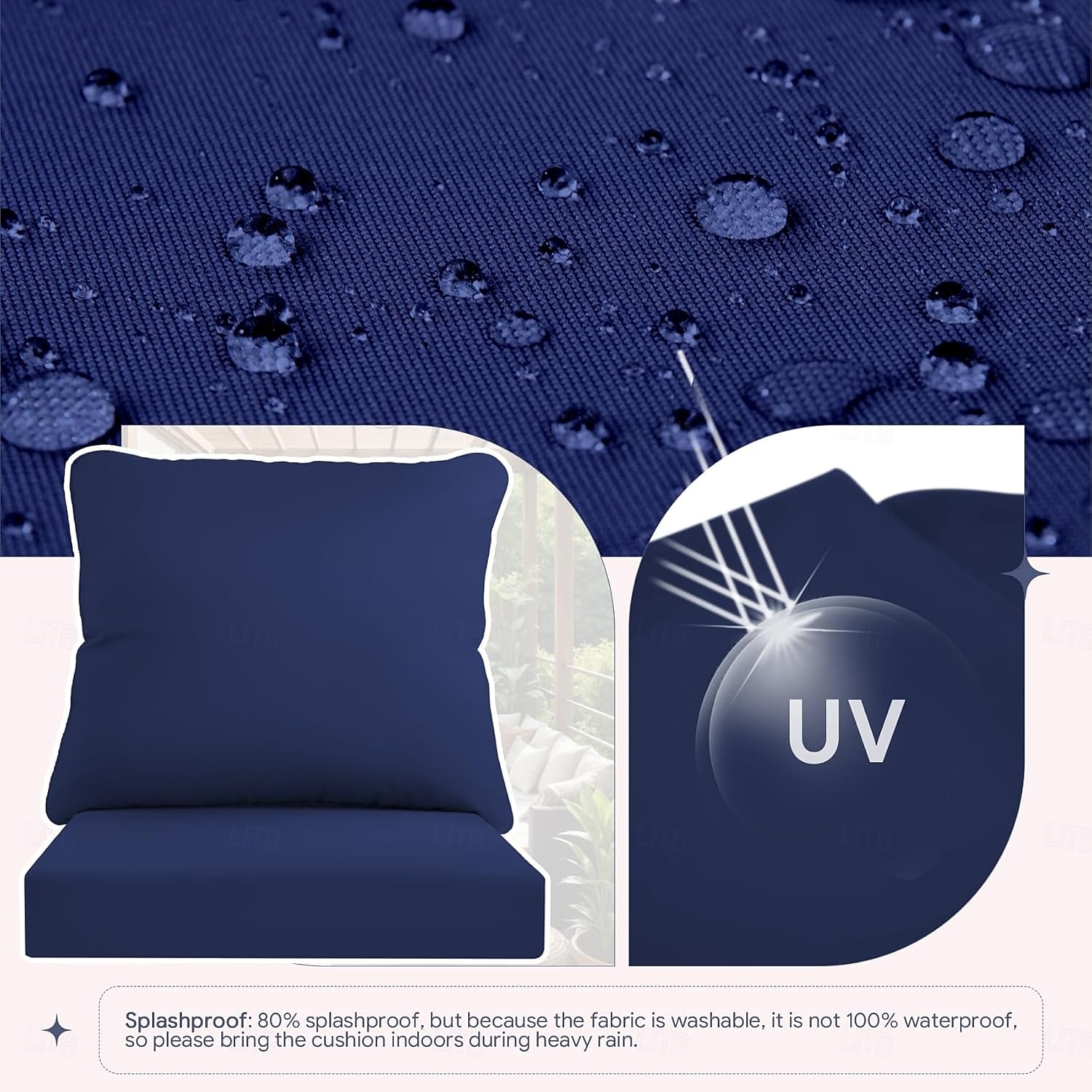 Ensemble de coussins de causeuse d'extérieur hydrofuges, résistants à la décoloration, ensemble de coussins pour canapé, banc et balançoire de 2025 ? $60.99 –P4