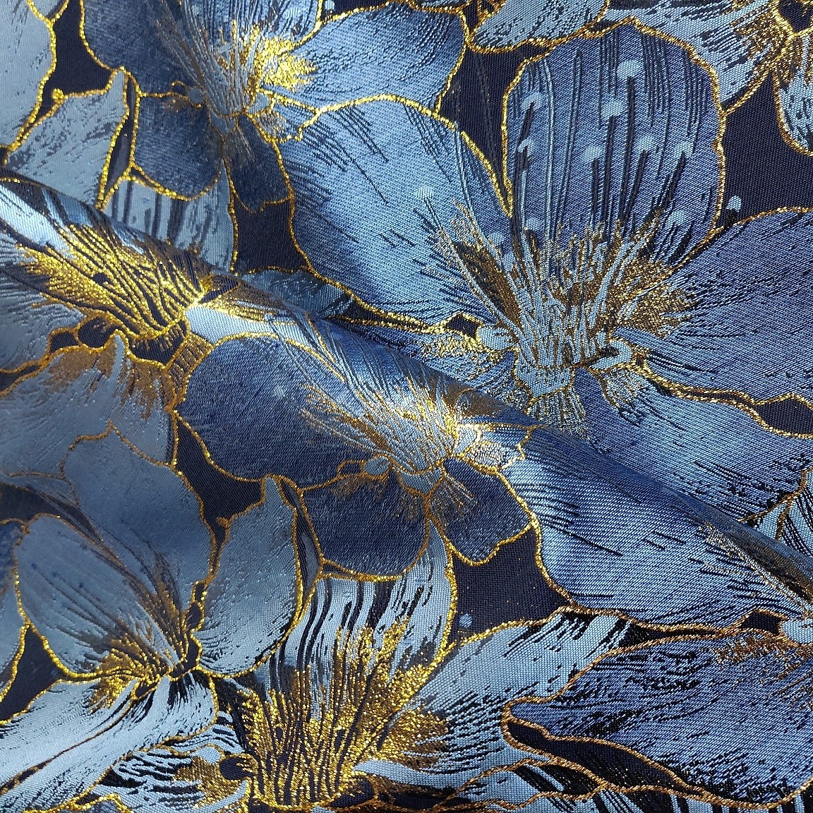 Jacquard brokátový květinový A-line večerní šaty elegantní šaty formální svatební host na zem dlouhé krátký rukáv košilový límec s kapsou 2025 - $142.99 –P6