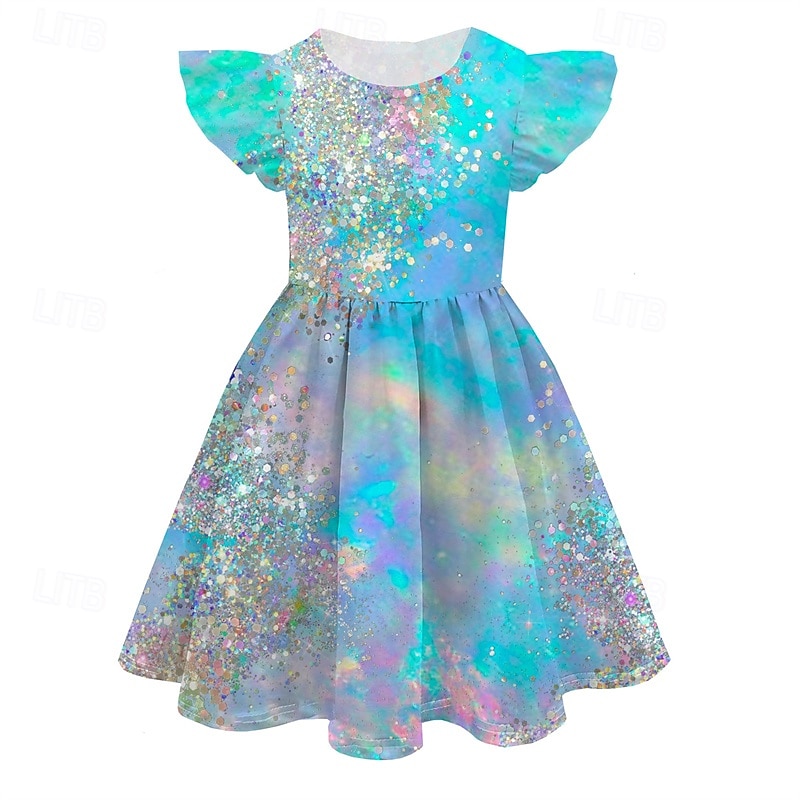 Girls' 3D Color Gradient Dress Sleeveless Summer Spring Vacation Daily Holiday Beautiful Sweet Kids 4-12 Years Casual Dress A Line Dress Knee-length Regular Fit 2025 - $15.99 –P6