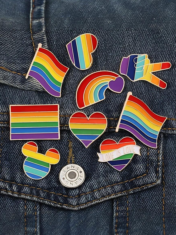 HBTQ+ regnbågsemaljpin - pridemärkeskollektion för jackor, ryggsäckar och hattar, unisex färgglada accessoarer, perfekt för prideparader, festivaler och HBTQ-evenemang 2025 - $7.99 –P1