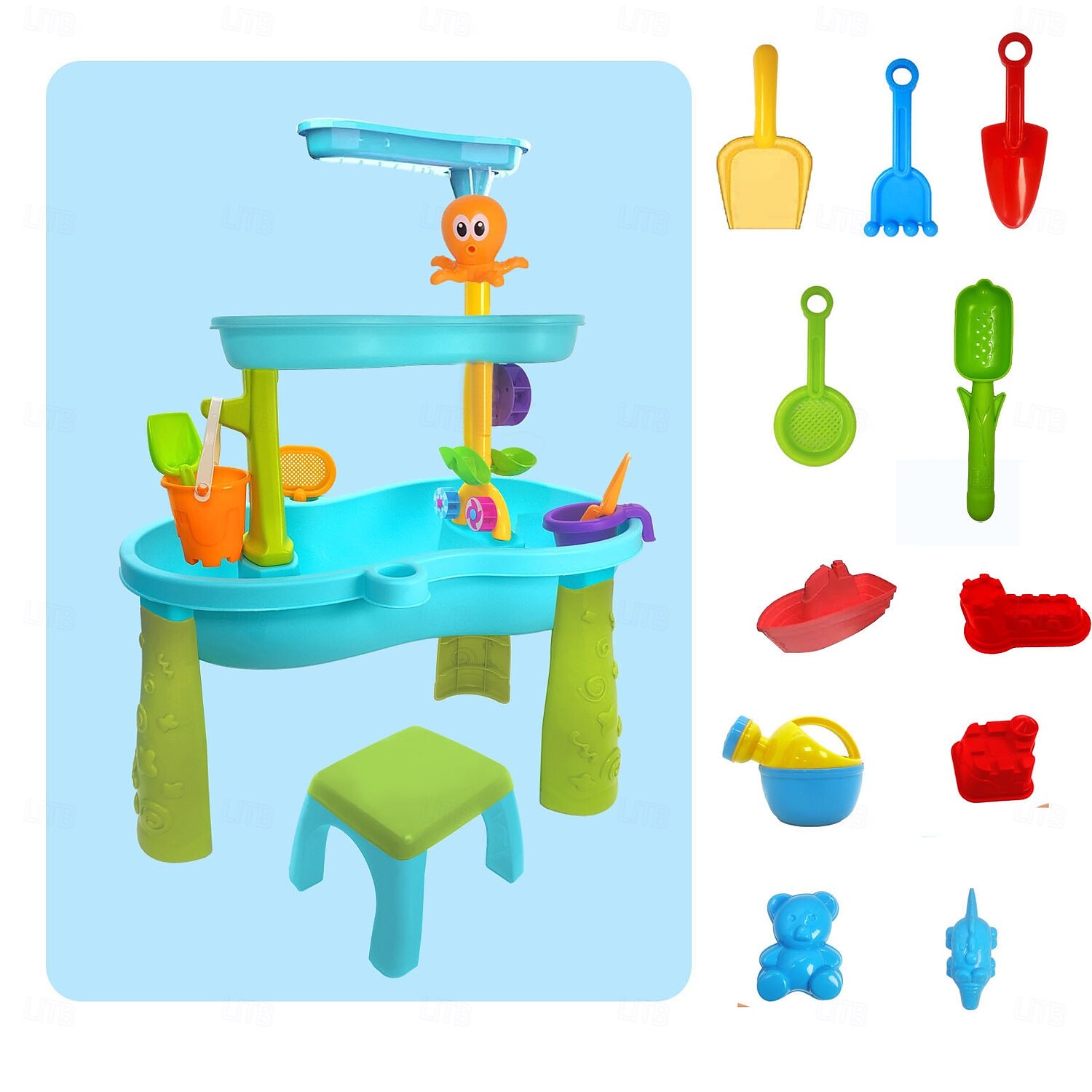 Table à eau pour tout-petits de 3 à 5 ans et de 1 à 3 ans - Table à eau d'extérieur pour enfants - Table sensorielle de sable, jouets d'été pour la plage, table d'activités pour bac à sable, jouets de 2025 ? $148.99 –P7