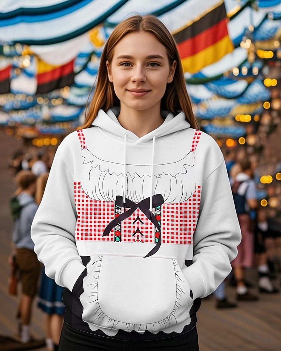 Hoodie Print Casual Bavarian Bishop Sleeve Front Pocket Graphic for Women's Adults' 3D Print  for Carnival Oktoberfest Beer Vacation Party 2026 - $29.99 –P3