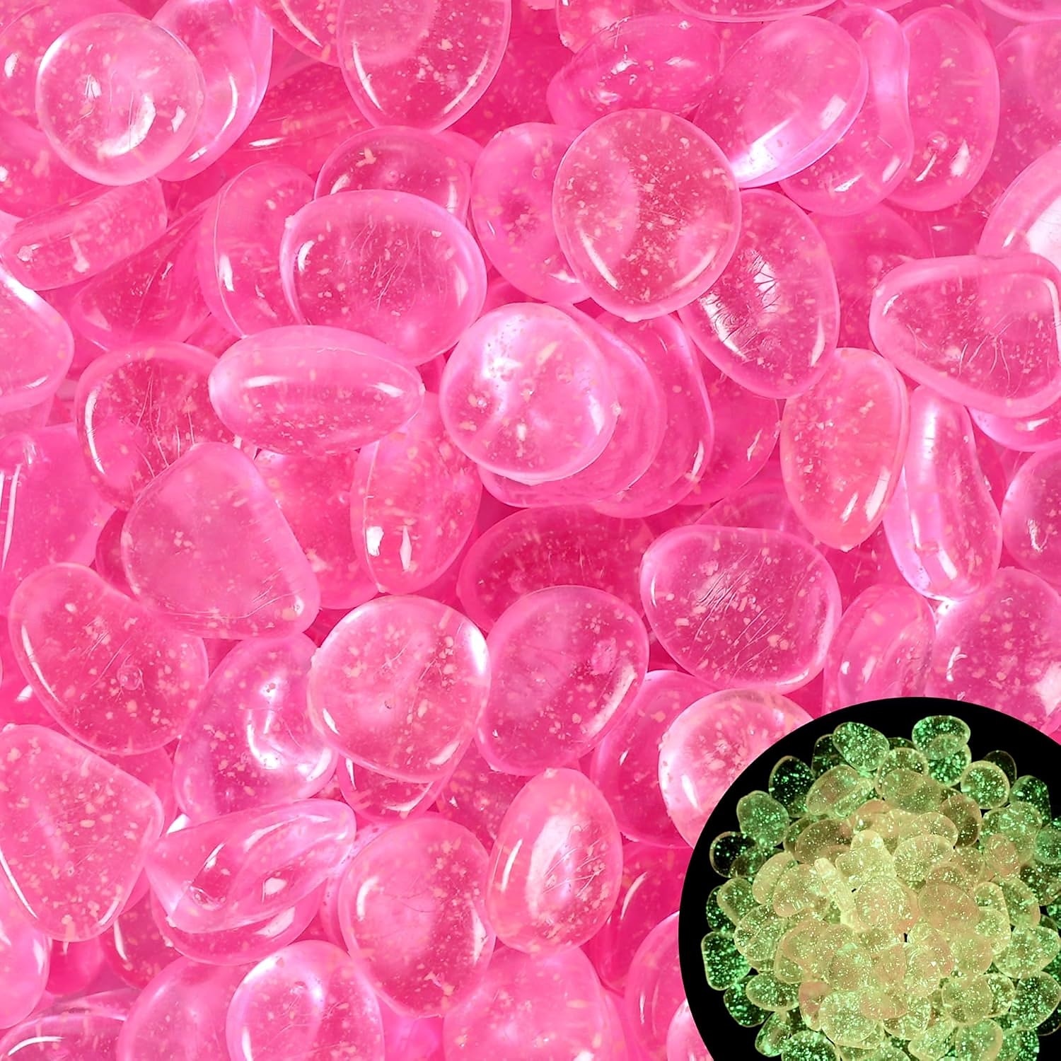 100 kpl pimeässä hohtavia kiviä, hohtavia puutarhakiviä, kimaltelevia valokiviä, hohtavia kiviä puutarhaan, ulkotiloihin, hohtavia kiviä nurmikolle, patiolle, kävelytielle, ajotielle 2026 - $9.99 –P9