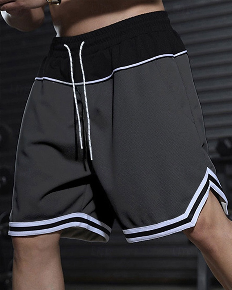 Homens calções atléticos Calção Shorts de basquete Bolsos Com Cordão Cintura elástica Riscas Conforto Respirável Curto Ao ar livre Esportes Clássico Casual Preto Vermelho de 2025 por $15.49 –P5