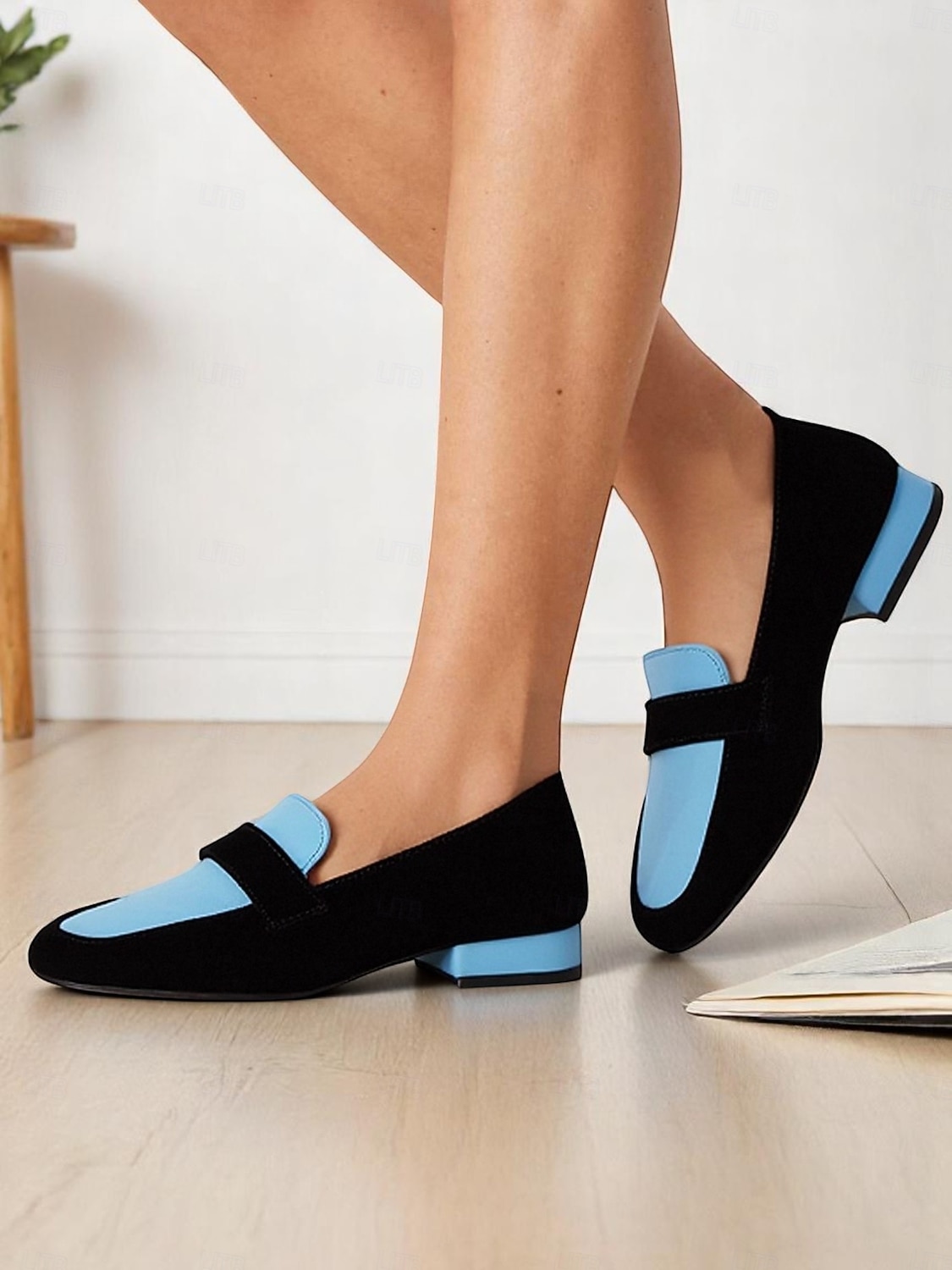 Women's Two-Tone Loafers – Blue and Black Slip-On Flats for Office Commute, Smart Casual and Daily Wear 2026 - $34.99 –P7