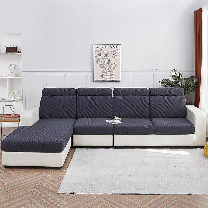 Funda de cojín elástica para sofá, funda elástica para sillón seccional, sofá de dos plazas, 4 o 3 plazas, forma de L, sólida, suave, duradera, lavable 2025 - $12.49 –P14