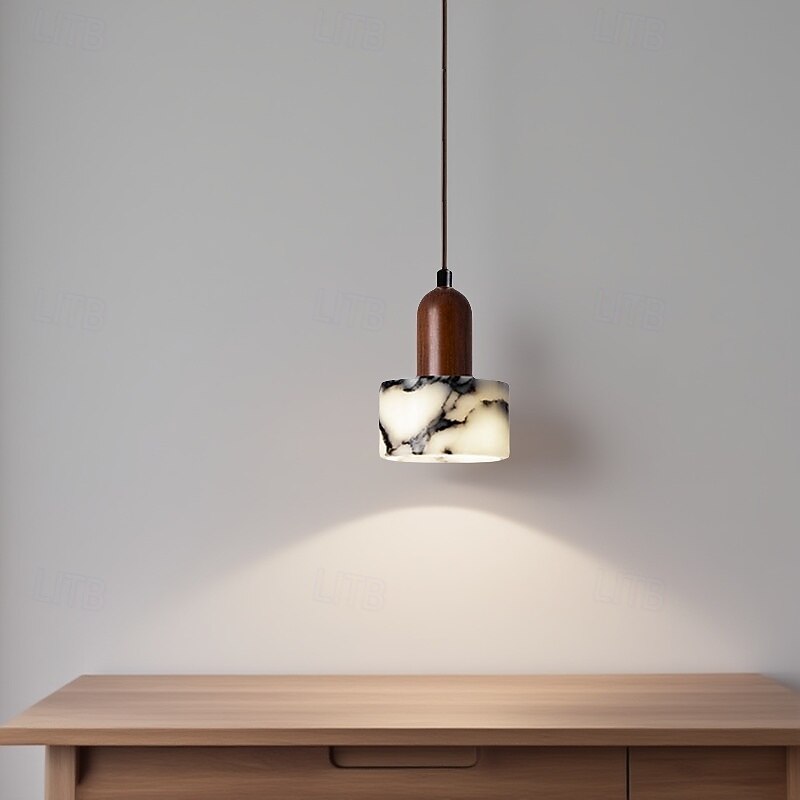светодиодный подвесной светильник подвесные светильники для потолка каменные деревянные подвесные светильники люстры с абажуром для столовой роскошное украшение гостиной 110-240 В 2025 - $128.99 –P3