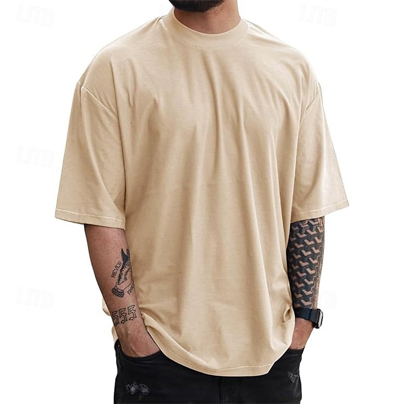 Homme T-shirt Chemise à manches courtes Manche Courte Col ras du cou Été Uni Mode Designer Basique Classique Vacances Rue Sortir Noir Blanche Jaune T-shirt haut de gamme pour homme de 2025 ? $12.99 –P10