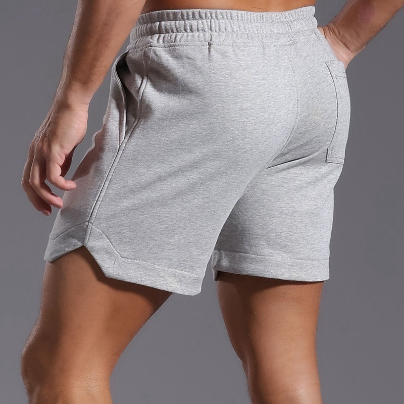Men's Athletic Shorts Sweat Shorts Shorts Summer Shorts Pocket Drawstring Elastic Waist Plain Comfort Breathable Short Outdoor Sports Classic Casual Black White Micro-elastic 2025 - $25.99 –P1