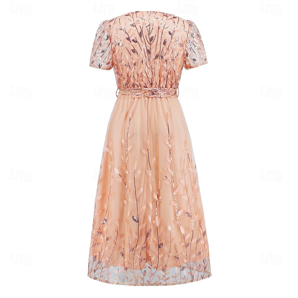 A-Linie Kleid Brautmutterkleid Elegant V Ausschnitt Bodenlang Spitze Kurzarm mit Schärpe / Band Falten 2025 2025 - $79.99 –P28