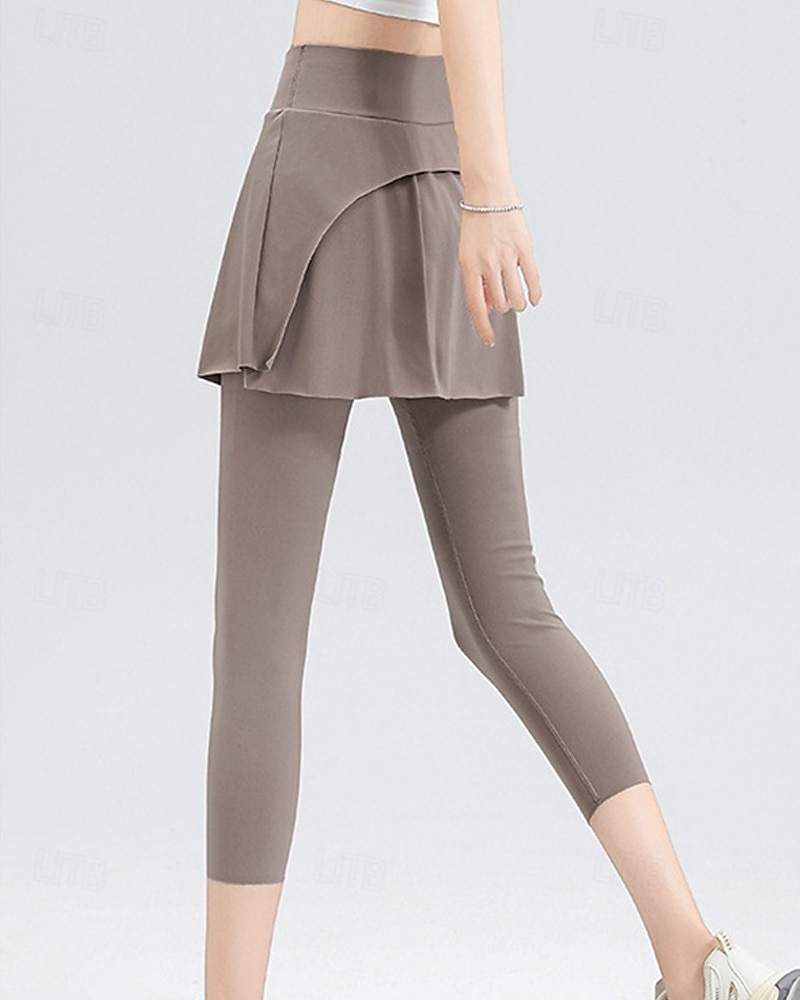 Per donna Tinta unita Gonna casual Gonna da tennis con leggings Capri Tasche Laterali Spacco Asciugatura Rapida Tennis Golf Pickleball Pantaloni Nero Marrone Grigio Spandex Abbigliamento da tennis del 2026 a $22.99 –P3