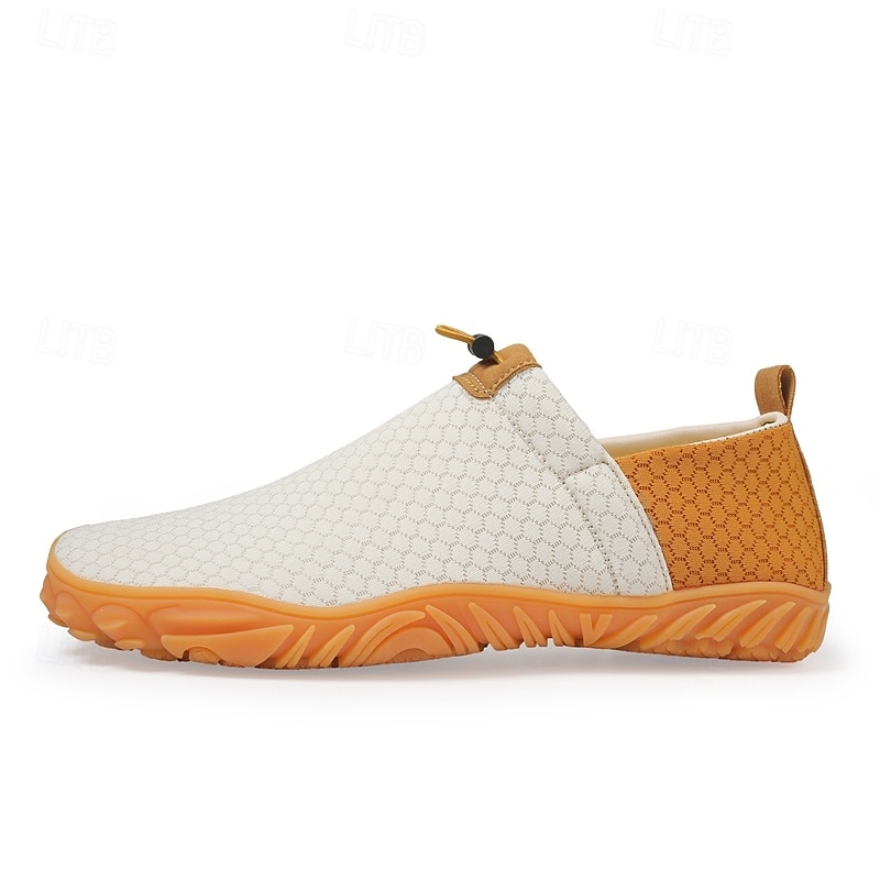 Slip-on nettingsko for menn i beige og oransje – elastiske, pustende loafers for reiser, sommerutflukter og enkel bruk på farten 2025 - €27.99 –P1