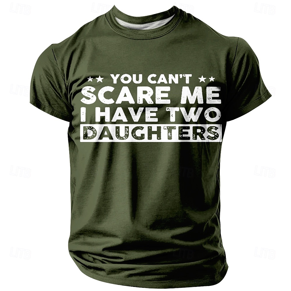 Herren T-Shirt Lustiger Vater 'Du kannst mir keine Angst machen ich habe zwei Töchter' Grafik Kurzarm 2025 - $17.99 –P4