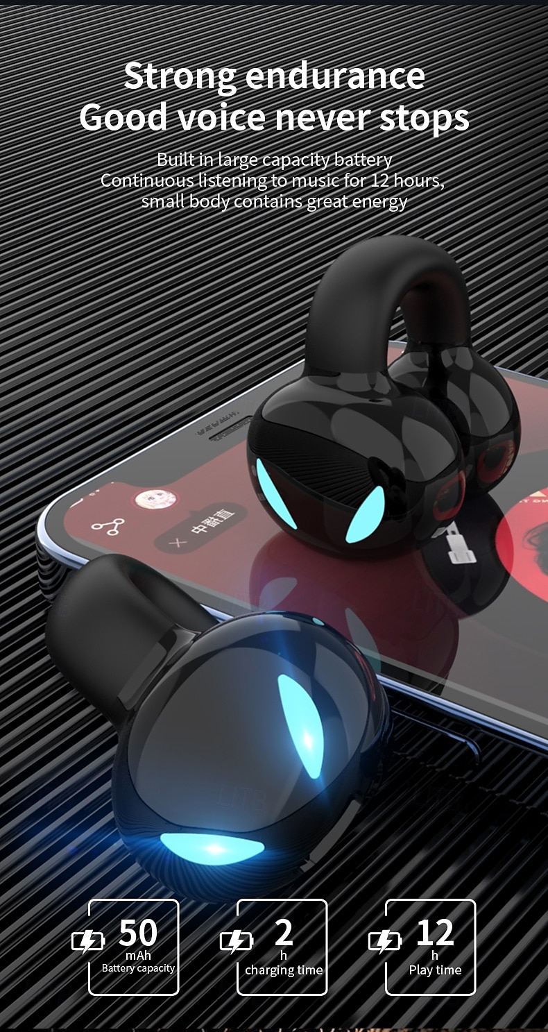 2025年 オープンイヤーワイヤレスBluetoothヘッドセット – イヤークリップデザイン、軽量で快適なフィット感、Bluetooth 5.3 ドライビング、スポーツ、日常使用に最適  コレクション – $20.99 –P6
