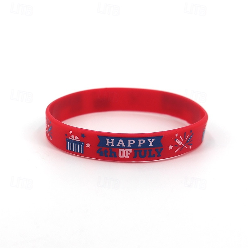 Bracelets de la fête de l'indépendance, fête nationale, bracelets en silicone pour la fête de l'indépendance des États-Unis de 2025 ? $5.99 –P10