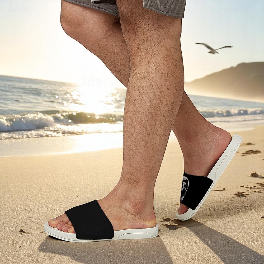 férfi koponyamintás papucs – könnyű, csúszásmentes strandpapucs hétköznapi nyári viseletre, medenceparti vagy tengerparti nyaraláshoz 2025 - $19.99 –P2