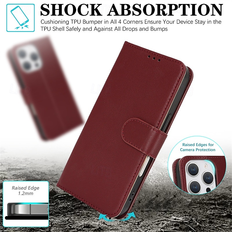 Flip Phone Case with Lanyard for iPhone 16/15/14/13/12 Pro Max/Plus – Shockproof Retro Cover, TPU+PC+PU Leather 2025 - $19.99 –P4